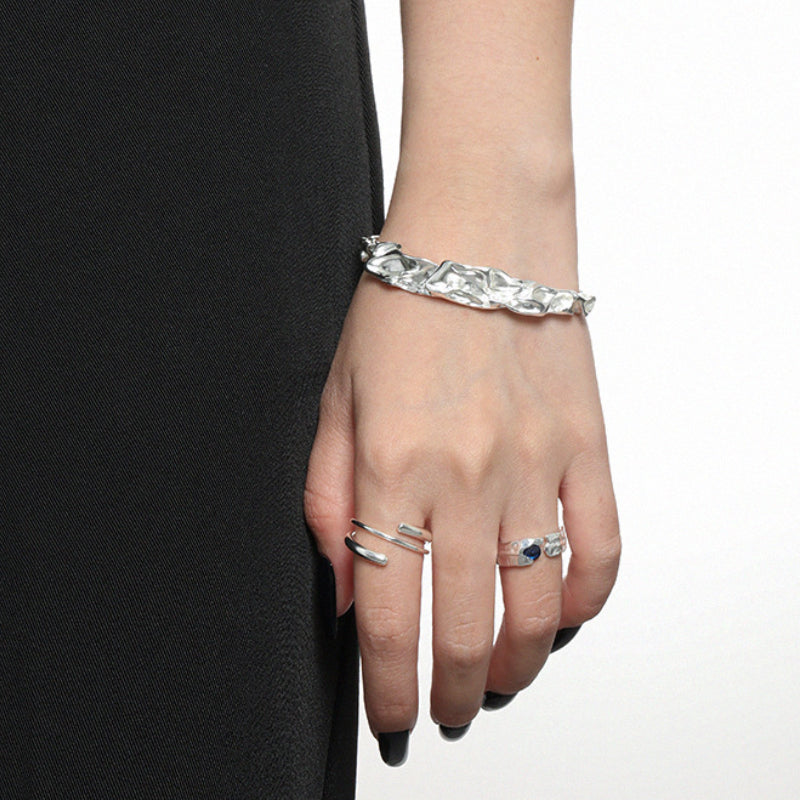 Amebelle® - Textured Rock BOLD Statement Bangle