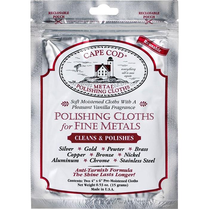 Cape Cod Polishing Cloths for Fine Metals | Jewelry Cleaner and Tarnish  Remover | Silver Polishing to a Brilliant Shine | Foil Pack of (2) 4x6  Cloths