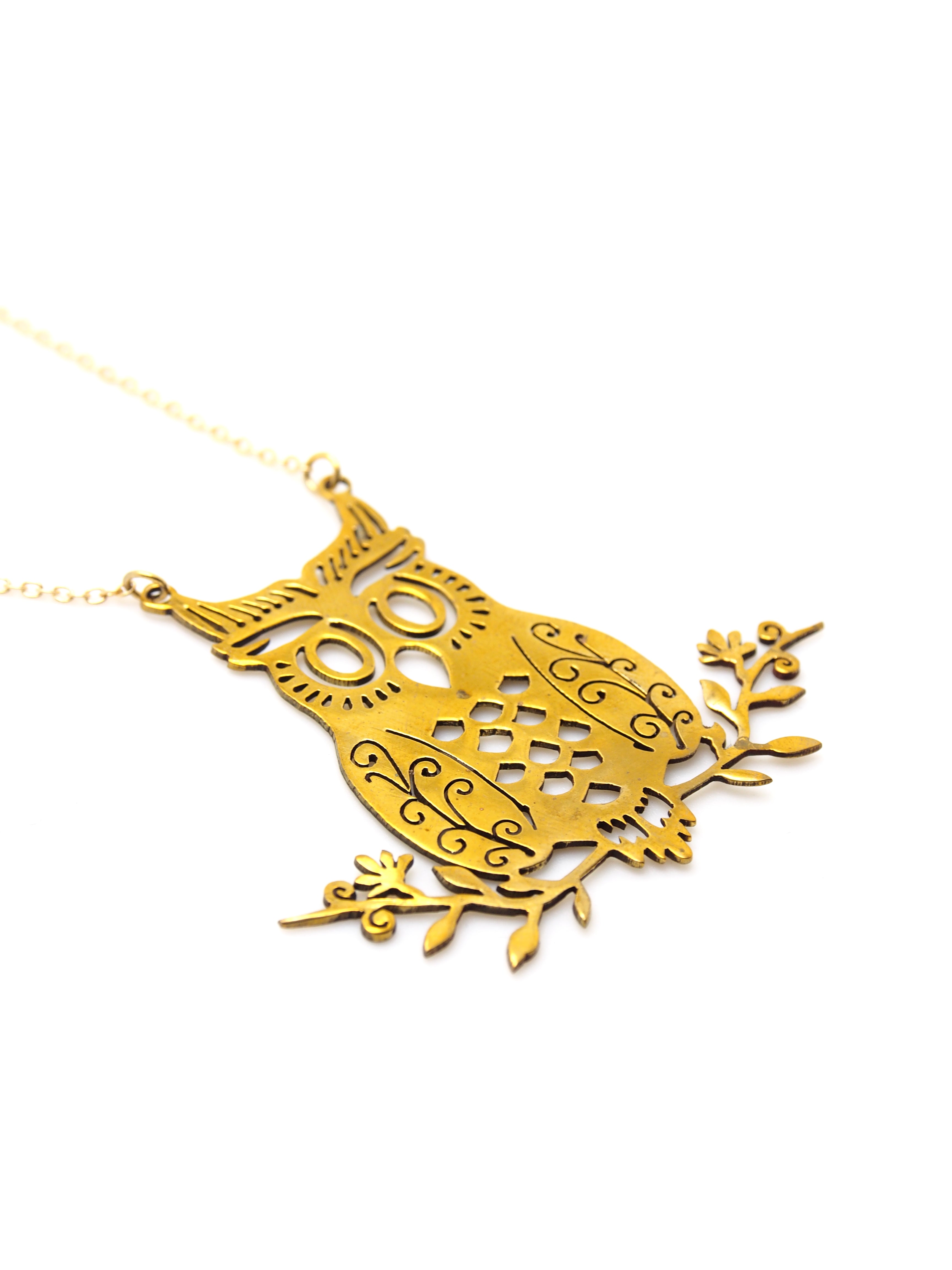 Hansel & Smith - Owl on Branches Necklace