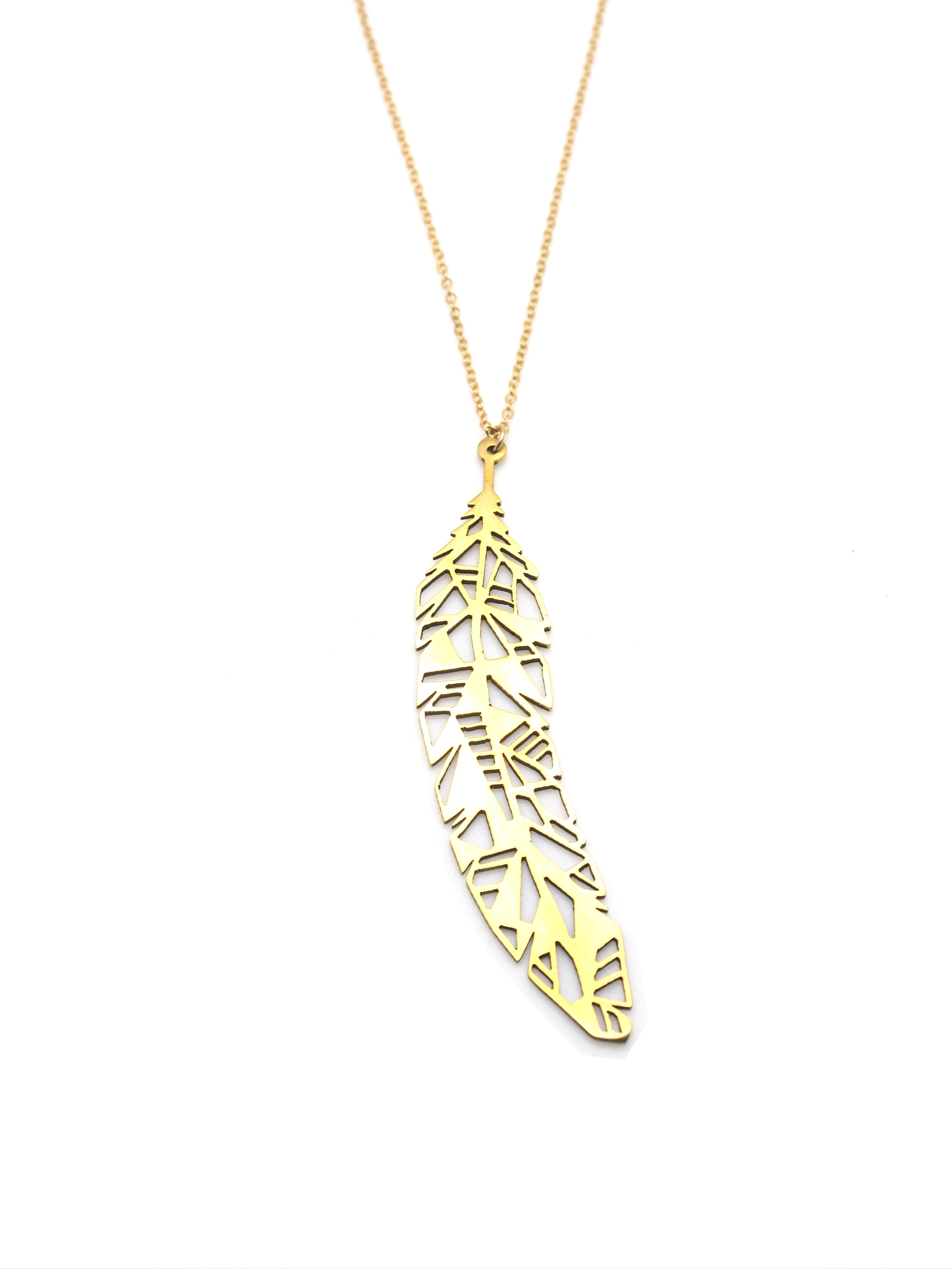 Hansel & Smith - Geometric Feather Necklace